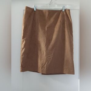 Cato Golden Brown Suede-Look Pencil Skirt EUC 16